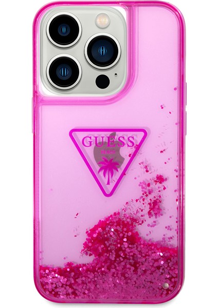 iPhone 14 Pro Uyumlu Kılıf Guess Transparan Sıvılı Simli Dizayn Kapak fiyatları