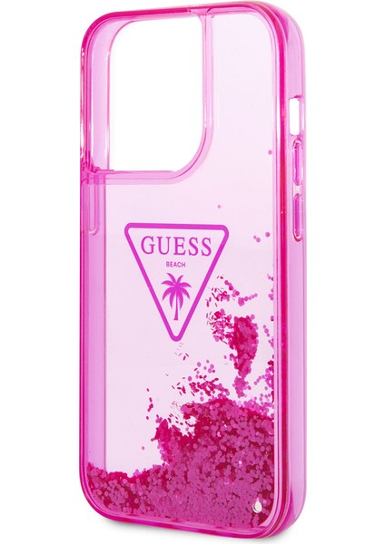 iPhone 14 Pro Uyumlu Kılıf Guess Transparan Sıvılı Simli Dizayn Kapak indirimleri