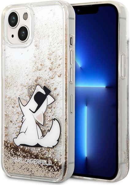 iPhone 14 Uyumlu Kılıf Sıvılı Simli Choupette Dizayn Kapak