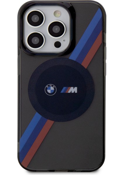 iPhone 14 Pro Max Uyumlu Kılıf Bmw Magsafe Şarj Özellikli Transparan 3 Renkli Şerit Dizayn Kapak fiyatları