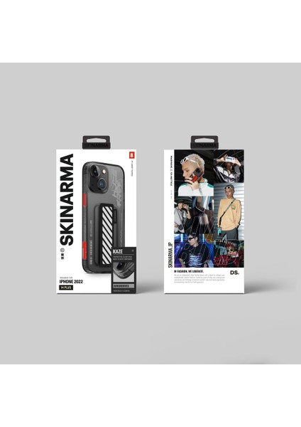 iPhone 14 Uyumlu Kılıf Skinarma Şeffaf Desenli Standlı Kaze Kapak