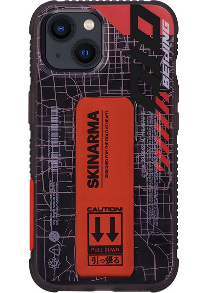 iPhone 14 Uyumlu Kılıf Skinarma Şeffaf Desenli Standlı Ryoiki Kapak