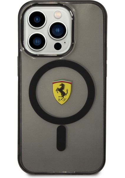 iPhone 14 Pro Uyumlu Kılıf Ferrari Magsafe Şarj Özellikli Yarı Transparan Dizayn Kapak modelleri