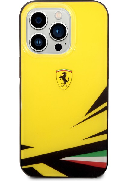 iPhone 14 Pro Uyumlu Kılıf Ferrari Sarı Italyan Bayrak Baskılı Dizayn Kapak modelleri