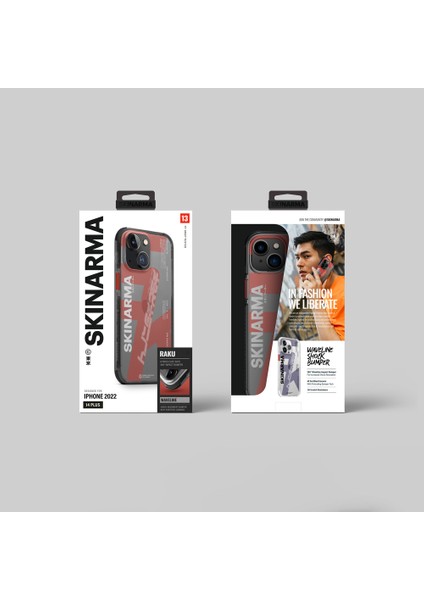 iPhone 14 Plus Uyumlu Kılıf Skinarma Şeffaf Airbag Tasarımlı Raku Kapak