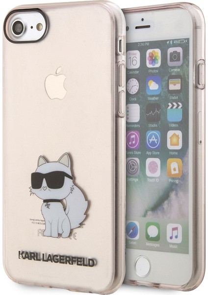 iPhone 8 Uyumlu Kılıf Transparan Choupette Dizayn Kapak