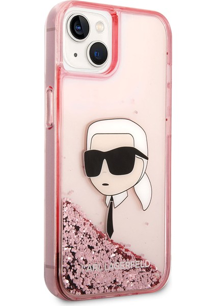 iPhone 14 Uyumlu Kılıf Sıvılı Simli Karl Head Dizayn Kapak modelleri