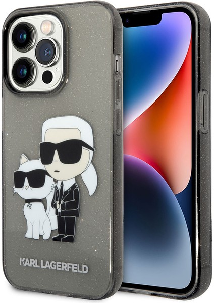 iPhone 14 Pro Max Uyumlu Kılıf Transparan Simli K&c Dizayn Kapak