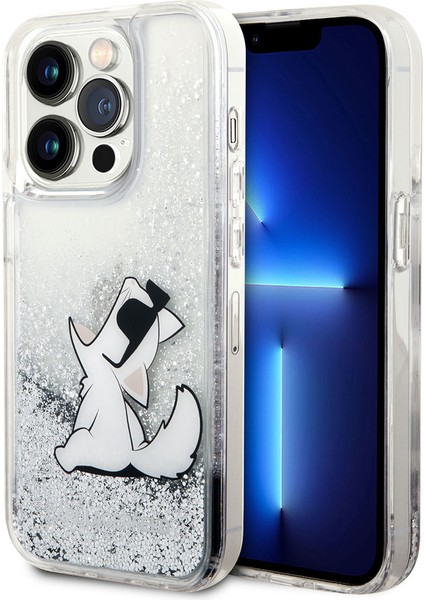 iPhone 14 Pro Max Uyumlu Kılıf Sıvılı Simli Choupette Dizayn Kapak