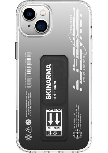 iPhone 14 Plus Uyumlu Kılıf Skinarma Standlı Şeffaf Tasarımlı Taihi Kobai Kapak