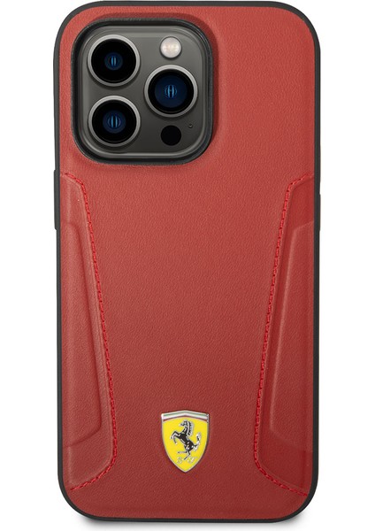 iPhone 14 Pro Max Uyumlu Kılıf Ferrari Magsafe Şarj Özellikli Deri Kenarları Damgalı Dizayn Kapak fiyatları