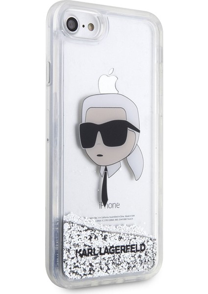 iPhone 8 Uyumlu Kılıf Sıvılı Simli Karl Head Dizayn Kapak modelleri