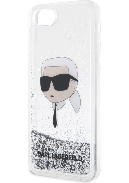 iPhone 8 Uyumlu Kılıf Sıvılı Simli Karl Head Dizayn Kapak indirimleri