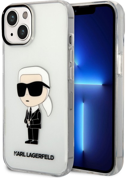 iPhone 14 Uyumlu Kılıf Transparan Ikonik Karl Dizayn Kapak