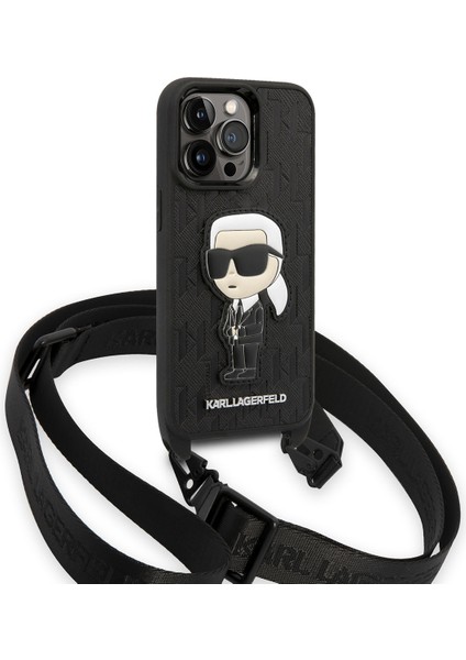 iPhone 14 Pro Uyumlu Kılıf Boyun Askılı Karl Dizayn Kapak