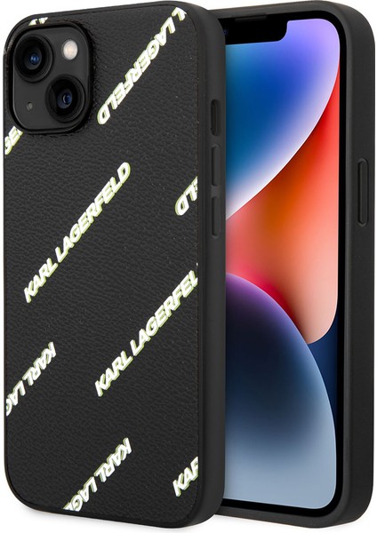 iPhone 14 Uyumlu Kılıf Pu Suni Deri Logolu Dizayn Kapak