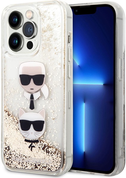 iPhone 14 Pro Max Uyumlu Kılıf Sıvılı Simli K&c Head Dizayn Kapak