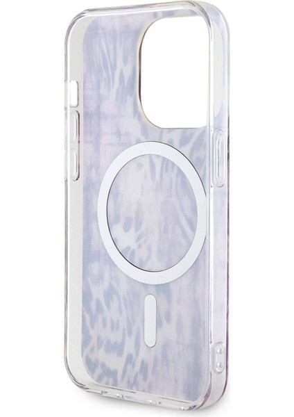 iPhone 14 Pro Uyumlu Kılıf Guess Magsafe Şarj Özellikli Leopar Desenli Kapak