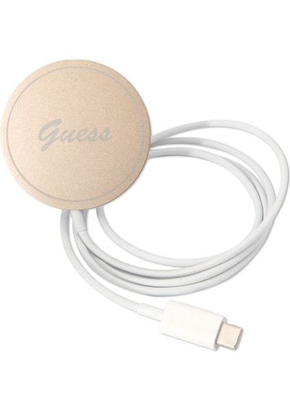 iPhone 14 Pro Uyumlu Kılıf Guess Magsafe Şarj Özellikli Yaprak Desenli Magsafe Şarj Kablolu Kapak