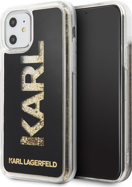 iPhone 11 Uyumlu Kılıf Sıvılı Simli Logo Dizayn Kapak