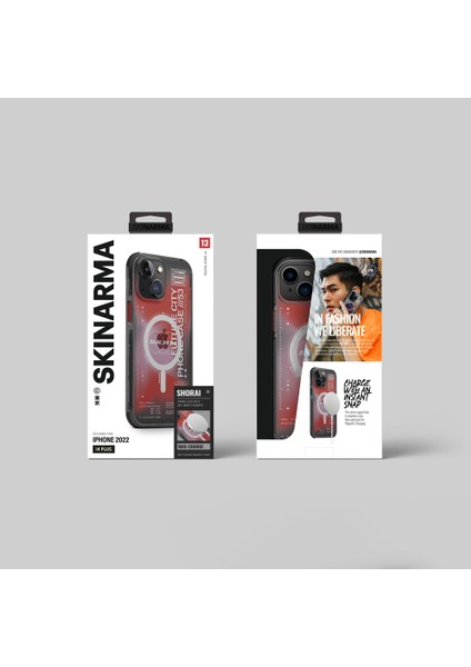 iPhone 14 Uyumlu Kılıf Skinarma Şeffaf Airbag Tasarımlı Magsafe Şarj Özellikli Shorai Kapak