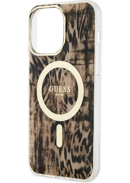 iPhone 14 Pro Uyumlu Kılıf Guess Magsafe Şarj Özellikli Leopar Desenli Kapak fırsatları