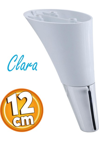 Clara Mobilya Kanepe Sehpa TV Ünitesi Baza Koltuk Ayağı Beyaz Krom Renk 12 cm (4 Adet)