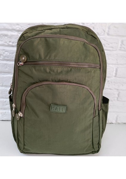 Krinkıl Kumaş Kırmızı Su Geçirmez Dört Gözlü Okul Sırt Çantası (Yerli Üretim)