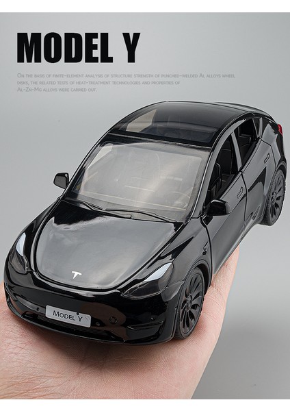 Tesla Model Y 1:24 Birebir Işıklı Maket Sarj Istasyonlu