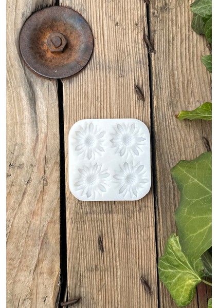 Koyun Gözü Çiçeği Dörtlü Mum Kalıbı ( Silikon ) indirimleri