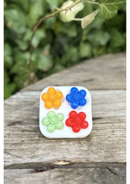 Bacopa Çiçeği Dörtlü Mum Kalıbı ( Silikon )