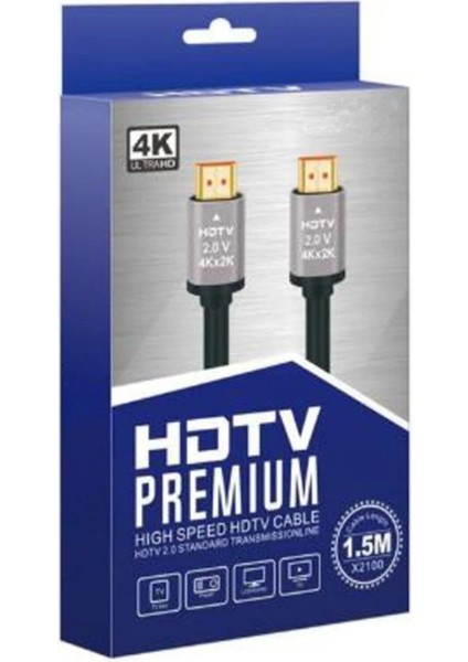 UHD 4K Destekli Atın Uçlu HDMI Kablo Yüksek Hızlı Versiyon 2.0