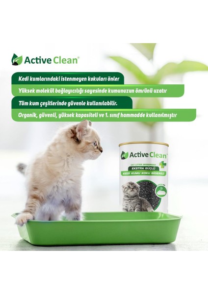 Active Clean Plus Kedi Kumu Koku Giderici 420 gr 3'lü Set