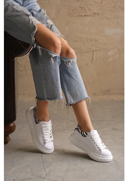 Kadın Bloom Bağcıklı Spor Ayakkabı Beyaz-Z.desenli indirimleri