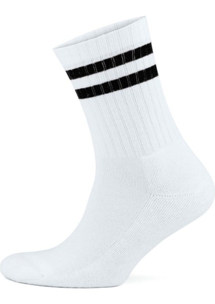 6lı Erkek Unisex Çizgili Soket Çorap Pamuklu Tenis Ekonomik Spor