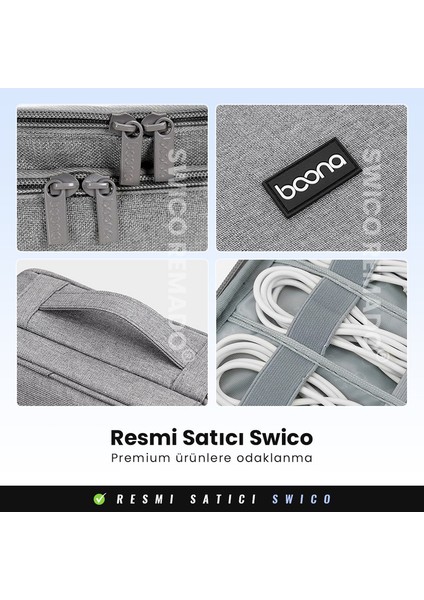 Swico Remado Kablo Saklama Taşıma Kılıfı Seyahat Organizer Çanta (Yurt Dışından)