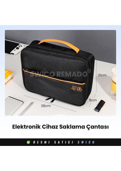 Swico Remado Kablo Saklama Taşıma Kılıfı Seyahat Organizer Çanta (Yurt Dışından)