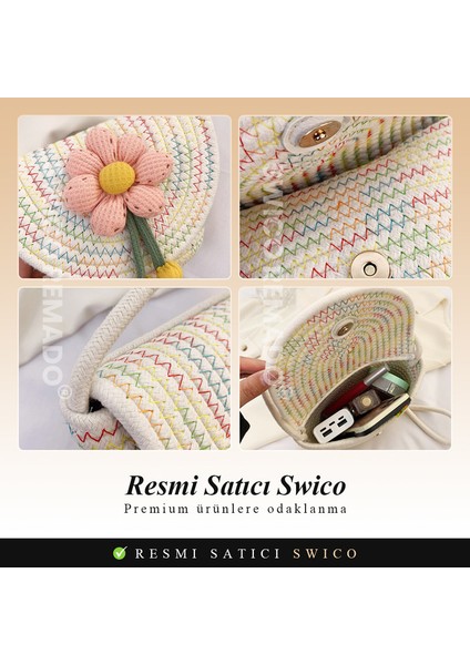 Yaz Plaj Çantası Pamuklu Dokuma Omuz Çantası (Yurt Dışından) indirimleri