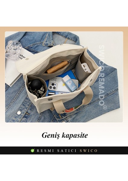 Kadınlar Için Büyük Kapasiteli Kanvas Omuz Çantası Tote Çanta (Yurt Dışından) fırsatları
