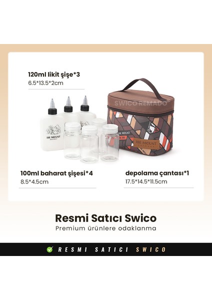 Saklama Çantası İle Taşınabilir Kamp Çeşni Şişeleri Seti (Yurt Dışından) indirimleri