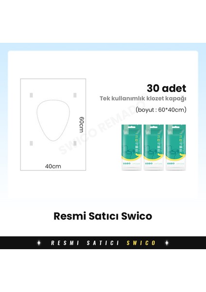 Swico Remado Tek Kullanımlık Klozet Kapağı Pedi Koruyucusu 30 Adet (Yurt Dışından)