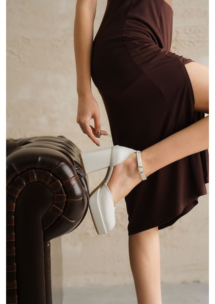 Kadın Gander Platformlu Topuklu Ayakkabı Beyaz modelleri