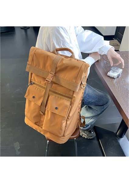 Unisex Için Sırt Işe Gidip Gelen El Tek Omuz Büyük Kapasiteli Su Geçirmez Naylon Sırt Kolej Tarzı Çantası (Yurt Dışından) modelleri