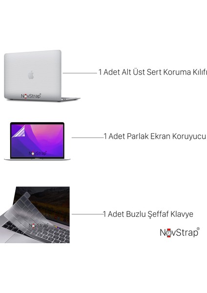 Apple MacBook Pro 13 Inç A2289 A2251 Uyumlu Kılıf Dots Design-Şeffaf Klavye Kılıfı-Film modelleri
