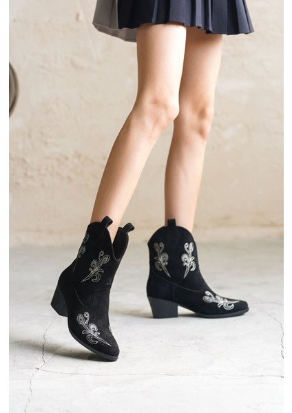 Kadın Sidney Nakışlı Kovboy Bot - Siyah fiyatları
