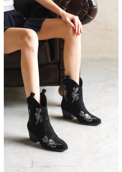 Kadın Sidney Nakışlı Kovboy Bot - Siyah indirimleri