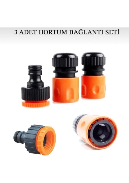 1/2" Hortum Musluk Bağlantı Adaptörü (2 Adet) + 1/2 - 3/4" Musluk Adaptörü