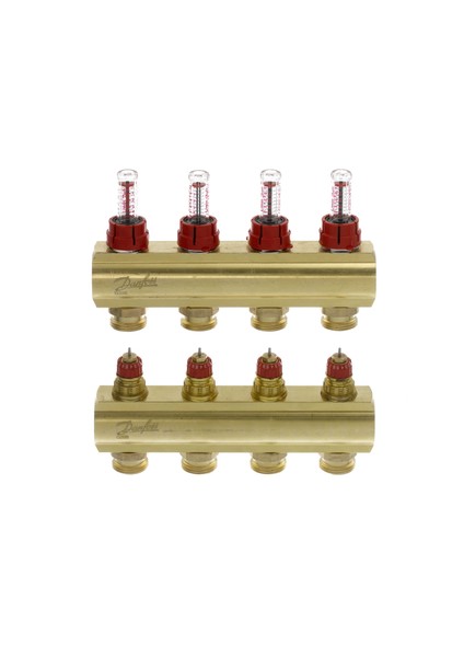 4 Ağızlı Yerden Isıtma Manifold Seti, Gidiş, Dönüş, Pirinç Fhf 4f 088U0524
