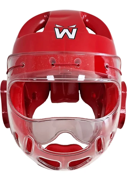 Whiteface Taekwondo Camlı Mantar Kask (Kırmızı)