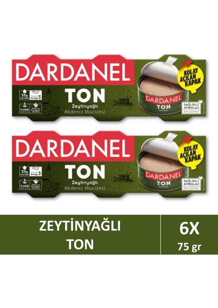 Zeytinyağlı Ton Balığı 3x75 gr x 2 Adet